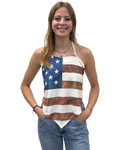 Women's Patriotic Halter Top | Flag Tie Top