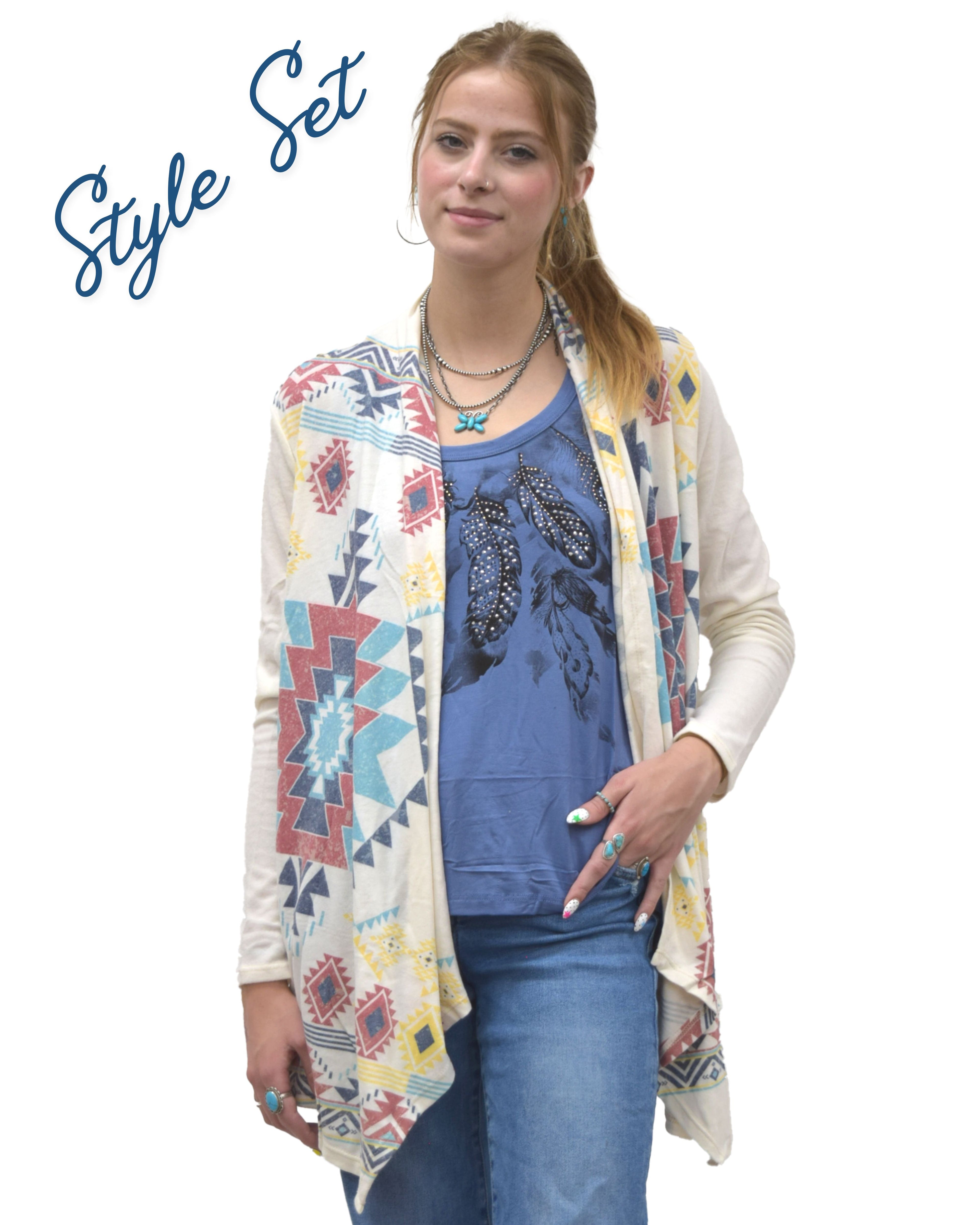 Women's Aztec Western Cardigan | Shape of Lines