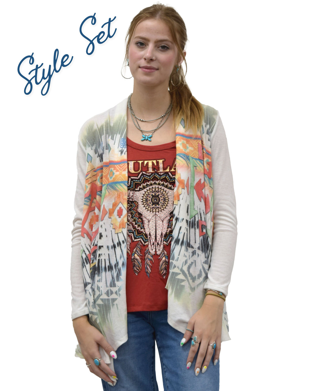 Women's Aztec Geometric Cardigan | Aztec Sage