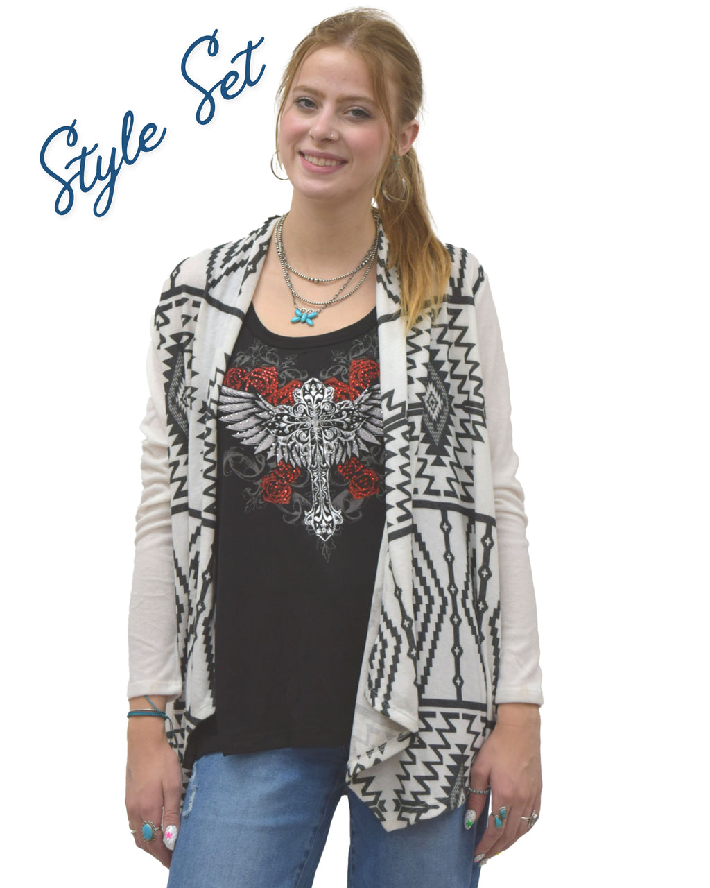 Women's Cross & Wings Graphic Tank Top | Crimson Wings