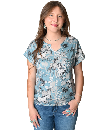 Women's Horse Print Relaxed Fit Tee | Trailblazer