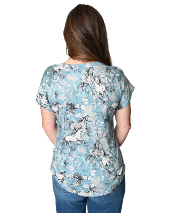 Women's Horse Print Relaxed Fit Tee | Trailblazer