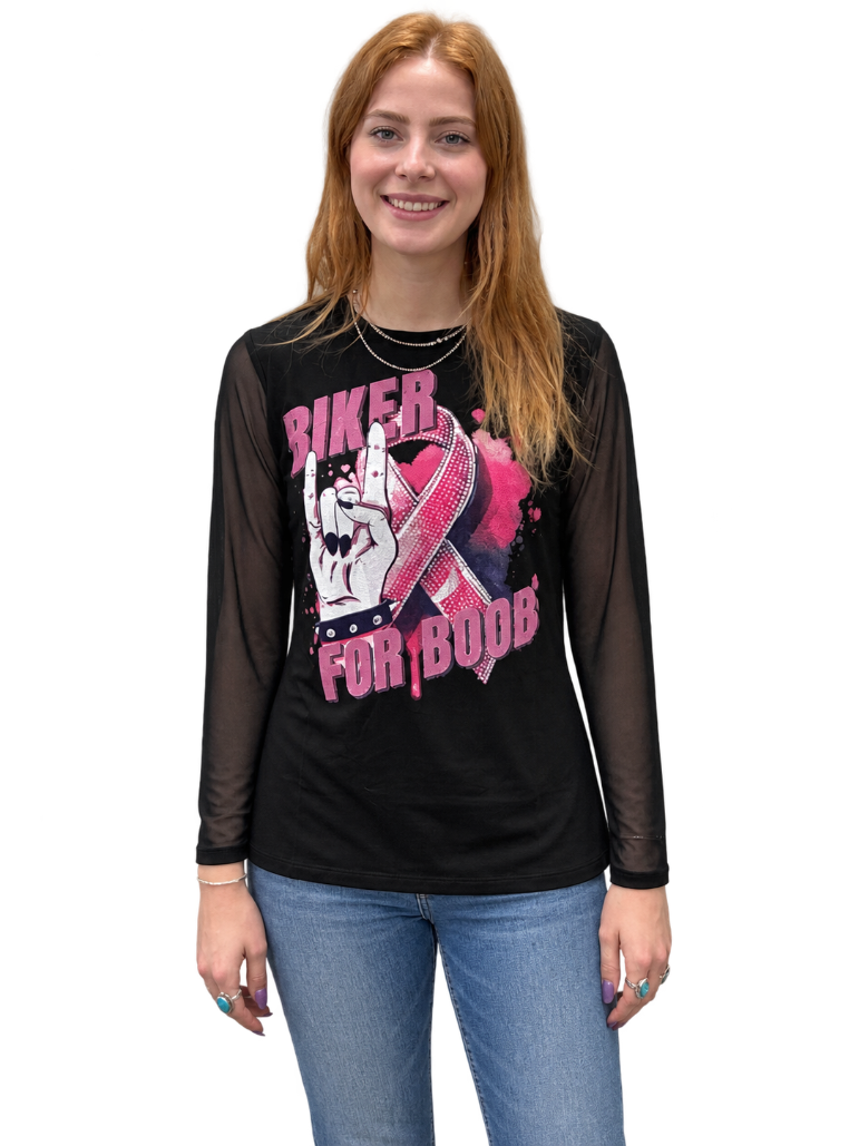 Women's Breast Cancer Awareness Biker Tee | Biker for Boobs